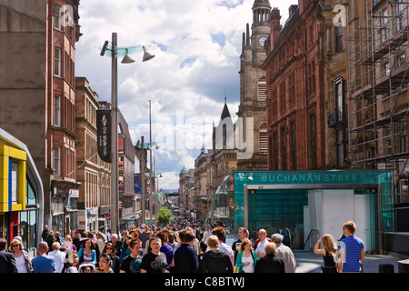 Blick nach unten Buchanan Street aus der Sauchiehall Street zu beenden, Glasgow, Schottland, UK Stockfoto