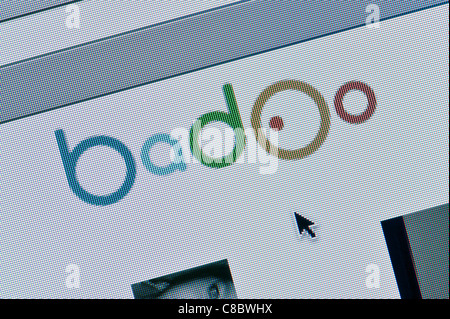 Nahaufnahme von Badoo-Logo auf ihrer Website gesehen. (Nur zur redaktionellen Verwendung: print, TV, e-Book und redaktionelle Webseite). Stockfoto