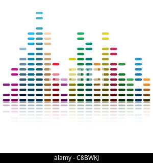 Illustration der musikalische Wellen auf weißem Hintergrund Stockfoto