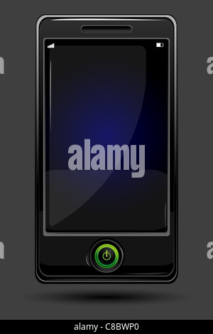 Illustration der Ein-/Ausschalttaste in Mobile auf weißem Hintergrund Stockfoto