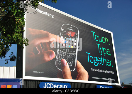 BlackBerry Werbung Werbetafel, Stratford, Newham Borough, London, Greater London, England, Vereinigtes Königreich Stockfoto