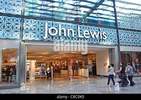 John Lewis Store Eingang, Einkaufszentrum Westfield Stratford City, Stratford, Newham Borough, London, England, Vereinigtes Königreich Stockfoto