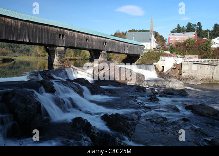 Gedeckte Holzbrücke in Bath, New Hampshire, USA Stockfoto