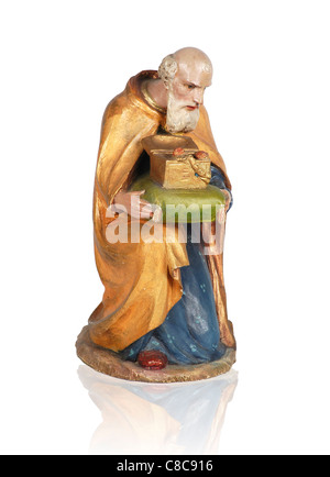 Tier Antik Baby Geburt Feier Kind Christus christliche Weihnachten Ehepaar Kuh Dezember Dekoration Kleid Stockfoto