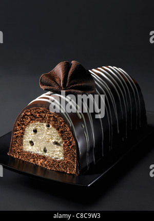 Schokolade und Kokos-log Stockfoto