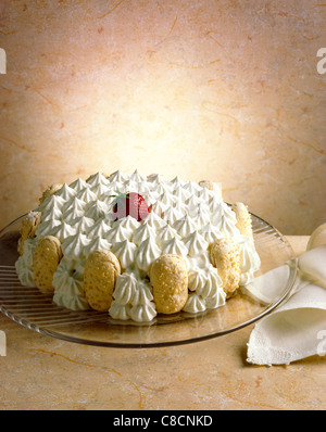 Vacherin-Baiser-dessert Stockfoto