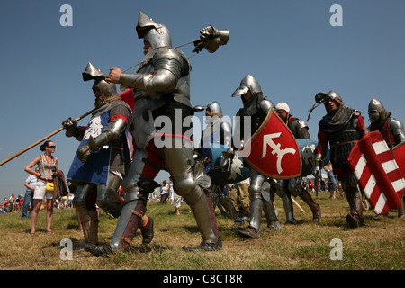 Nachstellung der Schlacht bei Tannenberg (1410) im Norden Polens. Stockfoto