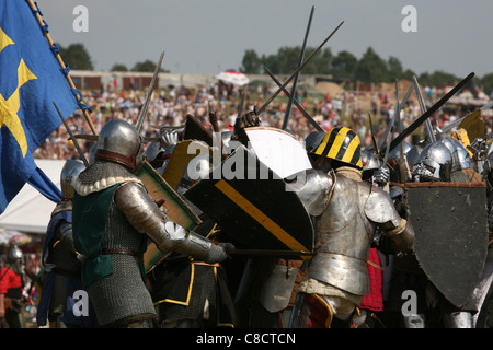 Nachstellung der Schlacht bei Tannenberg (1410) im Norden Polens. Stockfoto