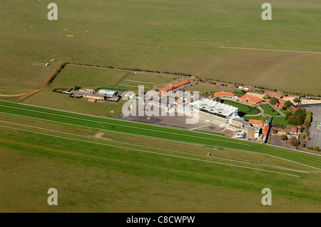 Eine Luftaufnahme von Newmarket Racecourse in Suffolk. Stockfoto