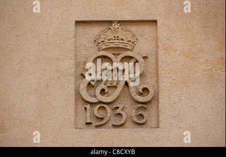 Seltene König Edward VIII 1936 Monogramm auf Außenseite des Postgebäudes in Bradford on Avon Wiltshire England UK Stockfoto