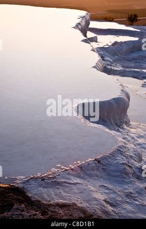 Detail aus der Travertine von Pamukkale, Denizli, Türkei. Stockfoto