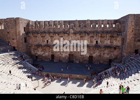 Antiken Theater von Aspendos in der südlichen Türkei Stockfoto