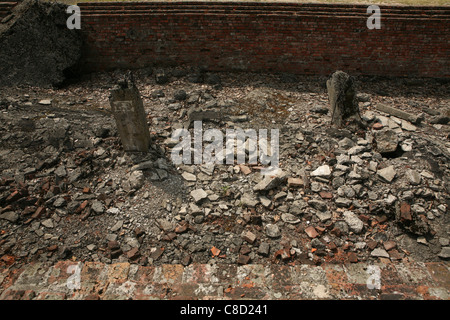 Ruinen der Gaskammer von Auschwitz II Birkenau deutschen nationalsozialistischen Konzentrations- und Vernichtungslager Camp in Oswiecim, Polen. Stockfoto