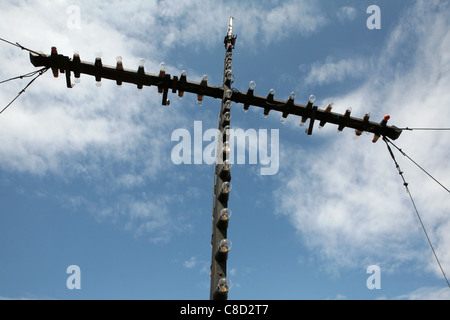 Überqueren Sie die Kathedrale der Heiligen Maria (Bazylika Mariacka), die größte Backsteinkirche der Welt, in Danzig, Polen. Stockfoto