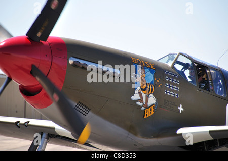 "Boise Biene", P - 51C WW2 Kämpfer bei ihr Debüt in Nampa Flughafen Stockfoto