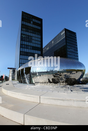 Medienhafen, Medienhafen, ein neues Stadtquartier in der ehemaligen Binnenhafen, Hyatt Hotels, Düsseldorf, Deutschland, Stockfoto