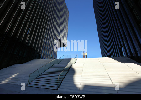 Medienhafen, Medienhafen, ein neues Stadtquartier in der ehemaligen Binnenhafen, Hyatt Hotels, Düsseldorf, Deutschland, Stockfoto