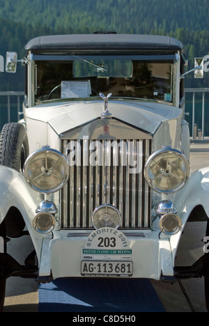 Rolls Royce Phantom Vintage Car Closeup während der British Classic Car Meeting St.Moritz, Schweiz. Stockfoto