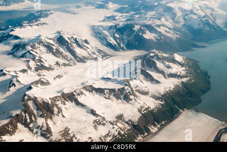 Luftaufnahme des Wrangell-St.-Elias-Nationalpark, Alaska Stockfoto