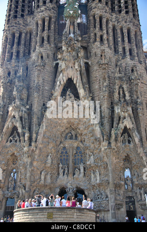 Geburtsfassade, Sagrada Família Basílica, Barcelona, Provinz Barcelona, Katalonien, Spanien Stockfoto