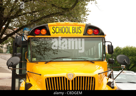 Nahaufnahme eines gelben amerikanischen Schulbus, Washington DC USA Stockfoto