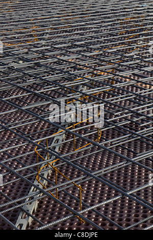 Stahl von Baustahlmatten für Betonplatte Stiftung Stockfoto