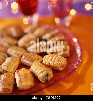 Aperitif-Wurstbrötchen Stockfoto