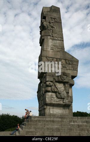 Westerplatte-Denkmal in Erinnerung an die polnischen Verteidiger auf dem Platz die erste Schlacht des zweiten Weltkriegs wurde in Danzig, Polen. Stockfoto