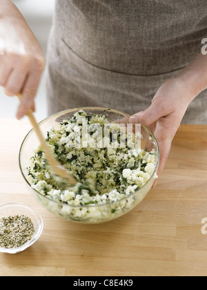 Die Garnitur Zutaten vermischen Stockfoto