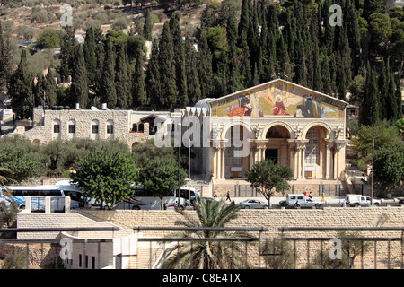 Die Kirche aller Nationen, Ölberg, Jerusalem. Auch bekannt als die Basilika der Agonie Stockfoto
