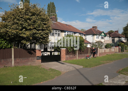 Mendips, 251Menlove Ave, die Kindheit Zuhause von John Lennon, ein Teil der Welt berühmte Liverpool band The Beatles. Liverpool, Vereinigtes Königreich. Stockfoto