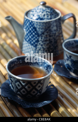 Japanische Opalin-Tee-set Stockfoto