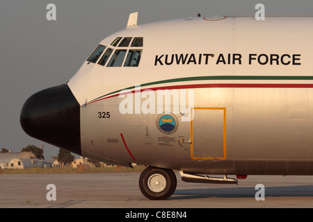 Nahaufnahme des Abschnitts Nase ein Kuwait Air Force Hercules Stockfoto