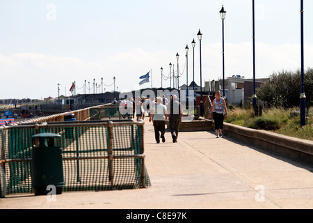 Der Strand von Sutton-sur-mer Mablethorpe, Sutton auf Meer Radweg Stockfoto