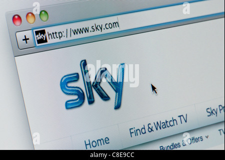 Nahaufnahme von der Sky-Logo, wie auf ihrer Website zu sehen. (Nur zur redaktionellen Verwendung: print, TV, e-Book und redaktionelle Webseite). Stockfoto