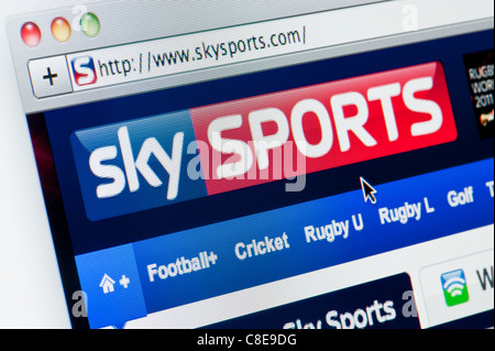 Nahaufnahme von Sky Sports Logo wie auf ihrer Website zu sehen. (Nur zur redaktionellen Verwendung: print, TV, e-Book und redaktionelle Webseite). Stockfoto