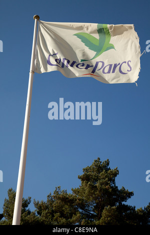 Center Parcs-Flagge im Sherwood Forest Holiday Resort England UK Stockfoto