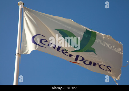 Center Parcs-Flagge im Sherwood Forest Holiday Resort England UK Stockfoto