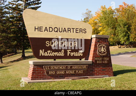 Zentrale Anmeldung für Superior National Forest - Duluth, Minnesota. Stockfoto
