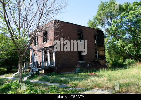 Freie und Ausgebrannten Wohnung Detroit Michigan USA Stockfoto