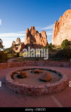 Süd-Gateway Rock, Garden of the Gods. National Natural Landmark, Colorado Stockfoto