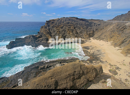 Blick auf Halona Strandbucht in Hawaii Stockfoto