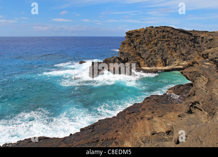 Blick auf Halona Strandbucht in Hawaii Stockfoto