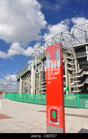 Westtribüne, Twickenham Stadium, Twickenham, London Borough of Richmond upon Thames, Greater London, England, Vereinigtes Königreich Stockfoto