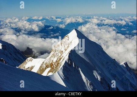 Aiguille de Bionnassay, 4052m, vom Mont-Blanc, Chamonix, Französische Alpen, Frankreich Stockfoto