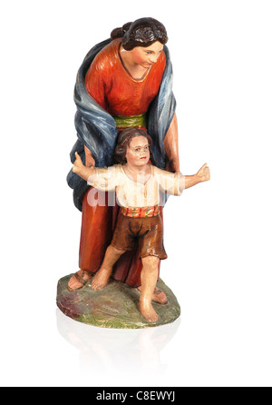 Tier Antik Baby Geburt Feier Kind Christus christliche Weihnachten Ehepaar Kuh Dezember Dekoration Kleid Stockfoto