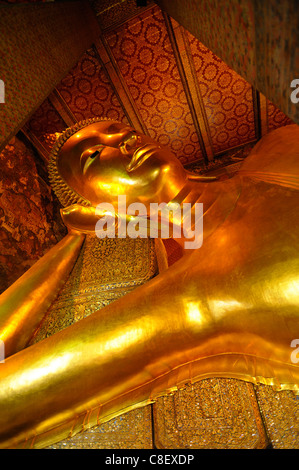 Liegender Buddha, Wat Pho, altes, Stadt, Stadt, Religion, Buddha, Asien, Bangkok, Thailand Stockfoto