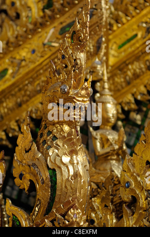 Details, Royal, Beerdigung Streitwagen, National Museum, Old, Stadt, Stadt, Bangkok, Thailand, Asien, golden Stockfoto