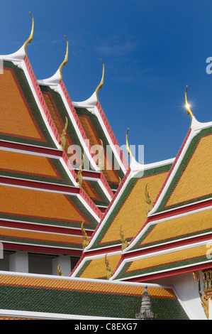 Wat Pho, altes, Stadt, Stadt, Bangkok, Thailand, Asien, Dächer Stockfoto