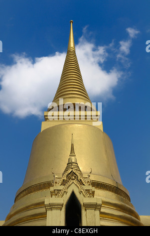 Phra Si Rattana Chedi, Tempel, Wat Phra Kaeo, Grand Palace, altes, Stadt, Stadt, Bangkok, Thailand, Asien, golden Stockfoto